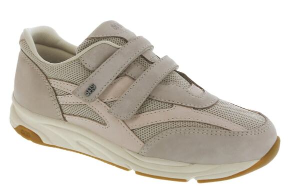 SAS Shoes - SAS Womens TMV - EZ Strap Sneakers Size 5.5 WW Taupe Pink Leather NIB